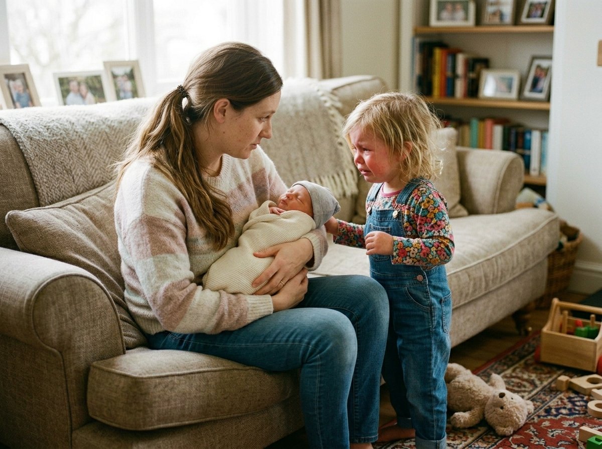 mãe com bebê e criança