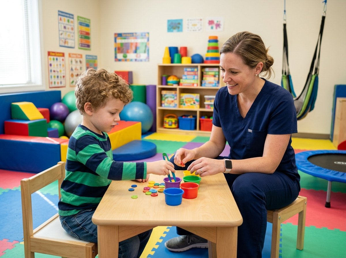 child doing occupational therapy