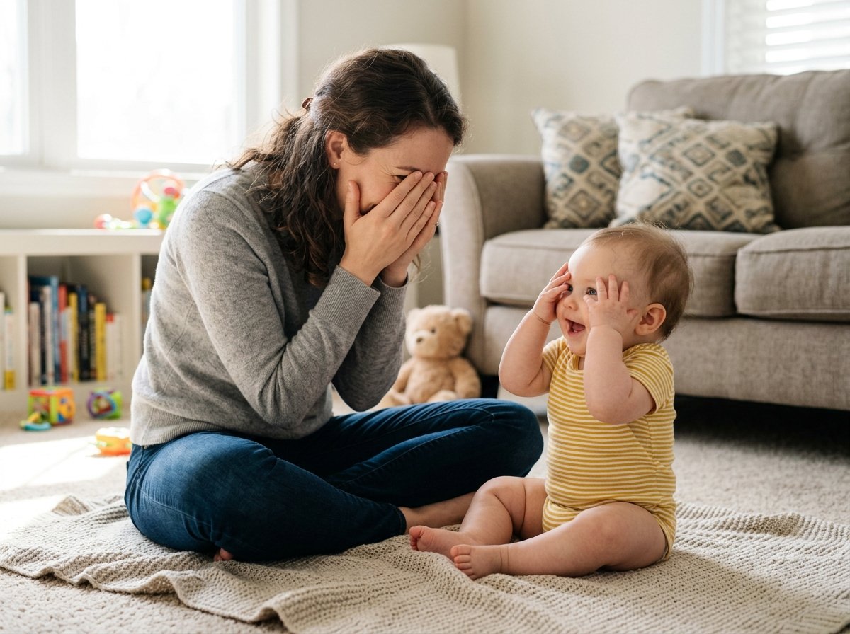 mãe e bebê brincando