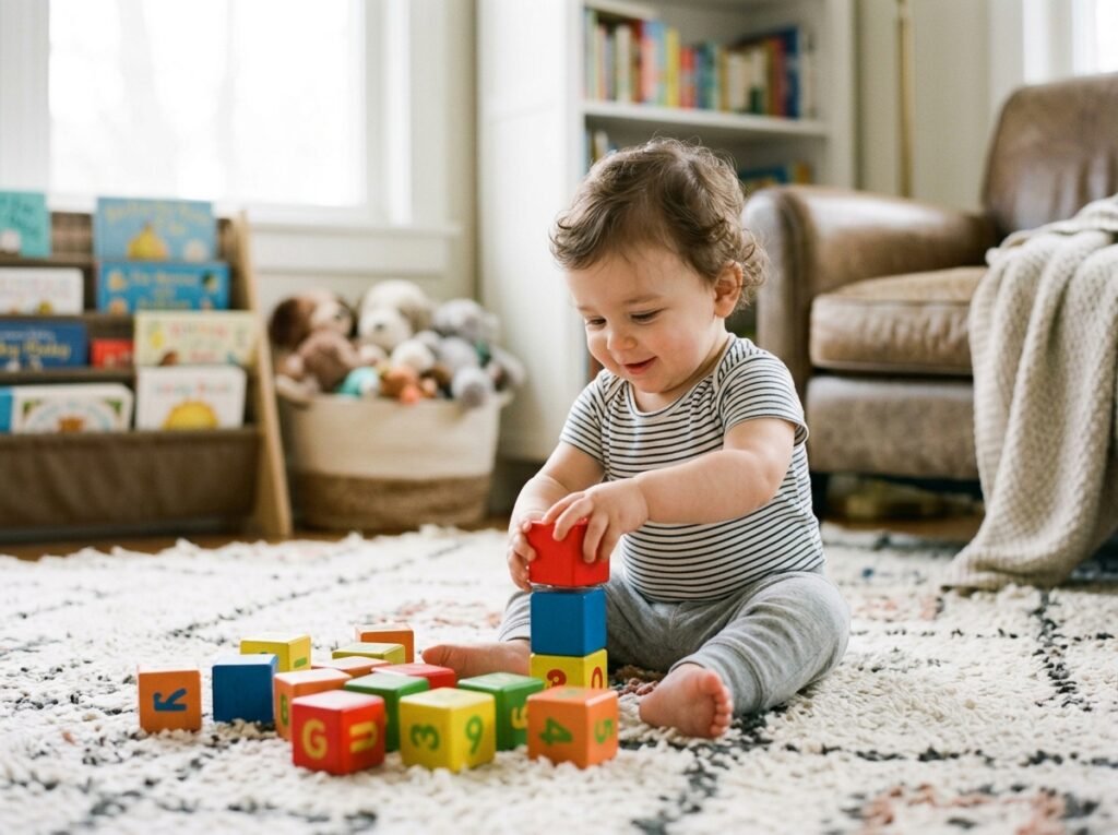 bebê com peças de encaixe