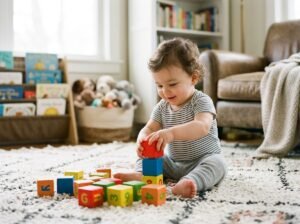 bebê com peças de encaixe
