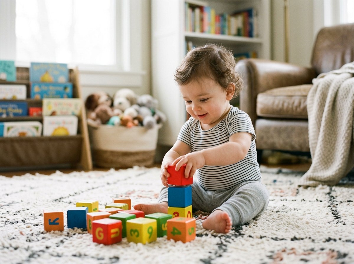 bebê com peças de encaixe