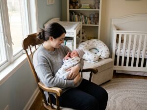 Itens que Facilitam a Rotina com um Bebê Recém-Nascido mãe e bebê no quarto